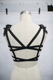 Gothic Guipure Top with Feather / Top with Strapped Back