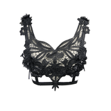 Gothic Guipure Top with Feather / Top with Strapped Back
