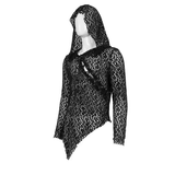 Gothic Hooded Net Top / Lace Mesh Long Sleeve Top for Men