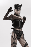 Gothic-inspired Strappy Faux Leather Harness for Women