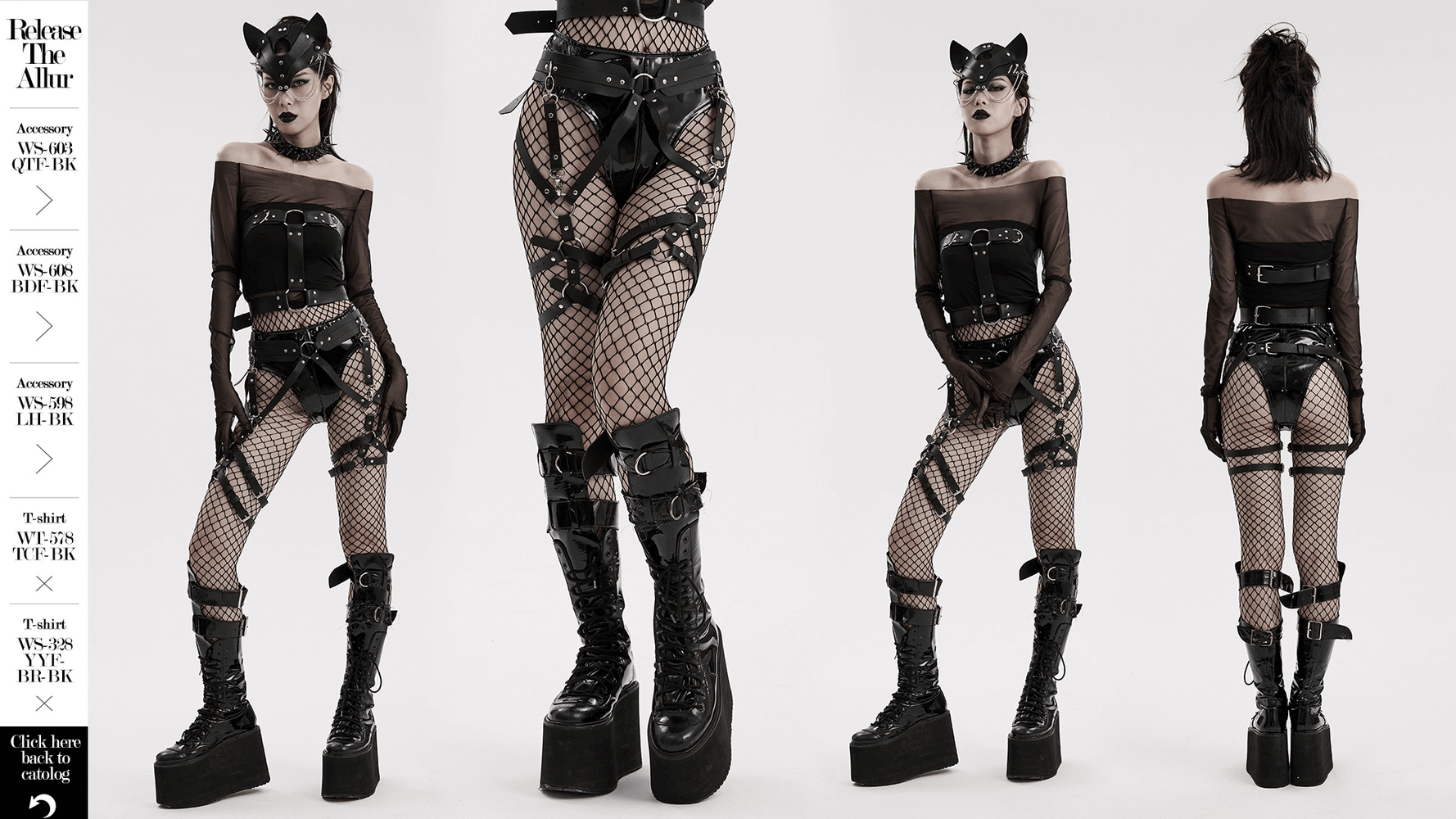 Gothic-inspired Strappy Faux Leather Harness for Women