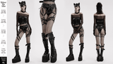 Gothic-inspired Strappy Faux Leather Harness for Women