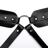 Gothic-inspired Strappy Faux Leather Harness for Women