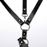 Gothic-inspired Strappy Faux Leather Harness for Women
