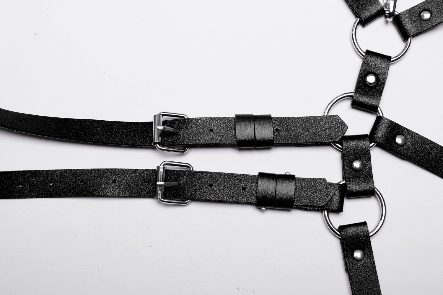 Gothic-inspired Strappy Faux Leather Harness for Women