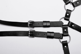 Gothic-inspired Strappy Faux Leather Harness for Women