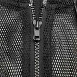 Gothic-Inspired Urban Leather Mesh Zip-Up Hoodie for Men
