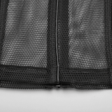 Gothic-Inspired Urban Leather Mesh Zip-Up Hoodie for Men