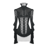 Gothic Lace Beading Blouse: Women's Shirt with Long Sleeve