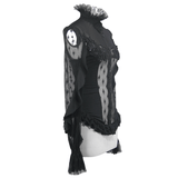 Gothic Lace Beading Blouse: Women's Shirt with Long Sleeve