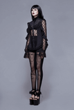 Gothic Lace Beading Blouse: Women's Shirt with Long Sleeve