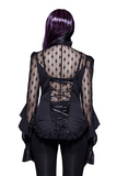 Gothic Lace Beading Blouse: Women's Shirt with Long Sleeve