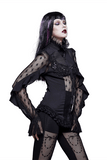 Gothic Lace Beading Blouse: Women's Shirt with Long Sleeve