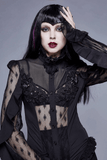 Gothic Lace Beading Blouse: Women's Shirt with Long Sleeve