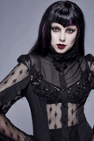 Gothic Lace Beading Blouse: Women's Shirt with Long Sleeve