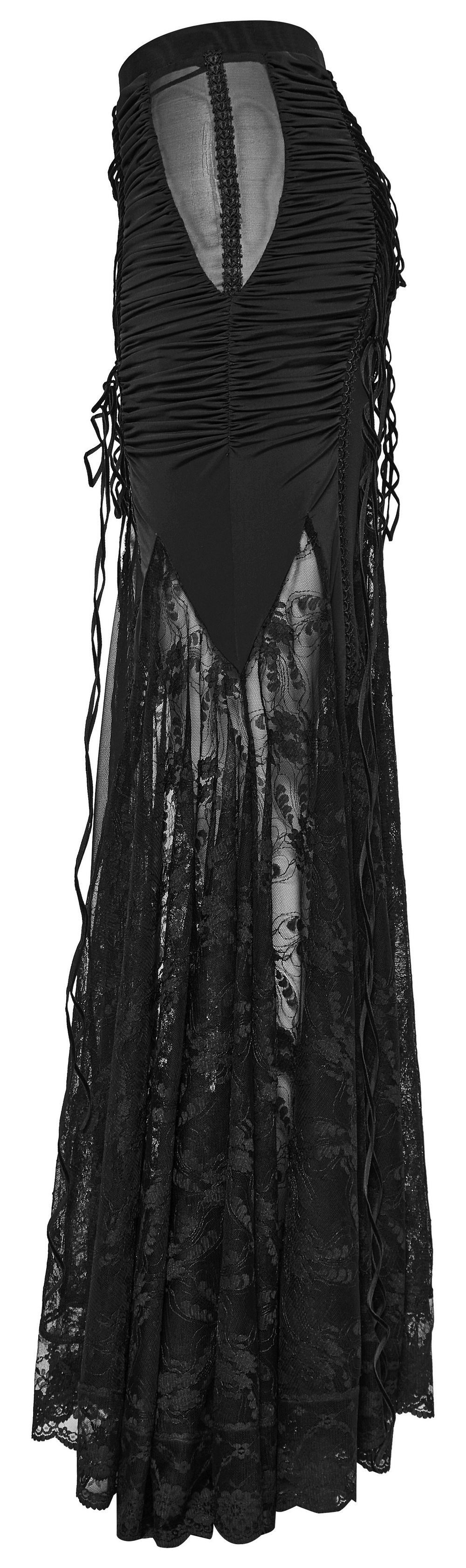 Gothic Lace Sheer Long Slim Skirt - Wrapped Style for Women