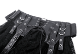 Gothic Lace Skirt Featuring Faux Leather Corset Accents