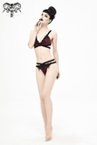 Gothic Lace Swimsuit / Elegant Burgundy Bikini