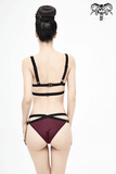 Gothic Lace Swimsuit / Elegant Burgundy Bikini