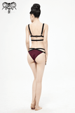 Gothic Lace Swimsuit / Elegant Burgundy Bikini