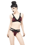 Gothic Lace Swimsuit / Elegant Burgundy Bikini