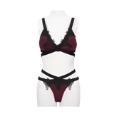 Gothic Lace Swimsuit / Elegant Burgundy Bikini
