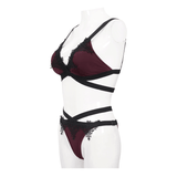 Gothic Lace Swimsuit / Elegant Burgundy Bikini