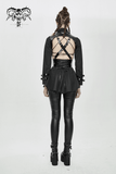 Gothic Lace-up Back Shirt / Punk Hollow Blouse