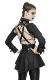 Gothic Lace-up Back Shirt / Punk Hollow Blouse
