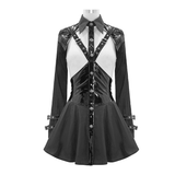 Gothic Lace-up Back Shirt / Punk Hollow Blouse