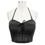 Gothic Lace-up Neckline Bikini Top / Women's Beachwear