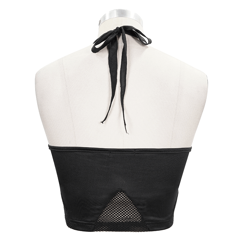 Gothic Lace-up Neckline Bikini Top / Women's Beachwear
