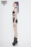 Gothic Leather Halter Top: Vinil Crop Top with Spiked Rivets