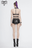 Gothic Leather Halter Top: Vinil Crop Top with Spiked Rivets
