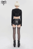 Gothic Long Sleeves Top: Women's Lace-up Transparent Blouse
