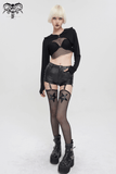 Gothic Long Sleeves Top: Women's Lace-up Transparent Blouse