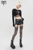 Gothic Long Sleeves Top: Women's Lace-up Transparent Blouse