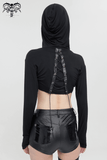 Gothic Long Sleeves Top: Women's Lace-up Transparent Blouse