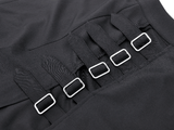 Gothic Maxi Skirt with Side Slits and Buckle Straps