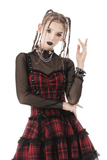 Gothic Mesh Crop Top with Long Sleeves - Edgy Rave Wear