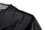 Gothic Mesh Crop Top with Long Sleeves - Edgy Rave Wear