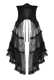 Gothic Mesh Skirt with Corset-Style Belt for Women