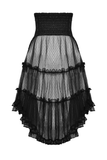 Gothic Mesh Skirt with Corset-Style Belt for Women