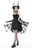 Gothic Mesh Skirt with Corset-Style Belt for Women