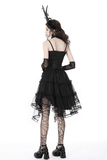 Gothic Mesh Skirt with Corset-Style Belt for Women