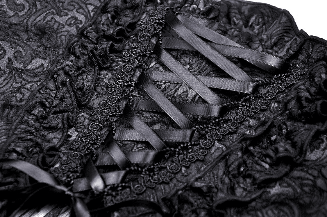 Gothic Mesh Skirt with Corset-Style Belt for Women