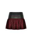 Gothic Mini Skirt in Red and Black Tartan with Belt Detail