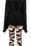 Gothic Mini Skirt with Lace Trim and Cross Embellishment