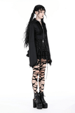 Gothic Mini Skirt with Lace Trim and Cross Embellishment