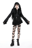Gothic Mini Skirt with Lace Trim and Cross Embellishment